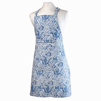 WILLIAM MORRIS  BLUE COMPTON COTTON APRON