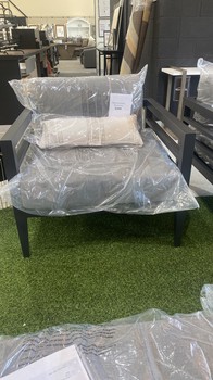 Belamar Armchair Black & Grey cushions by Abbyson