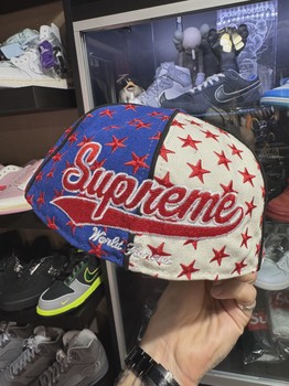 Supreme x Mitchell & Ness Teams New Era Royal Fitted Cap size 7 1/4 • Brand New [4427] - view 4