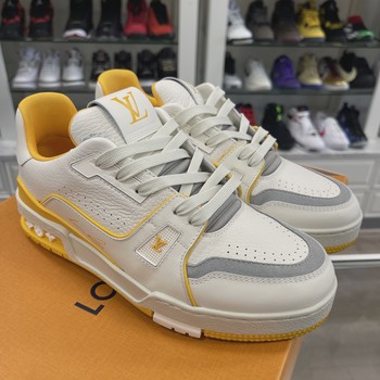 Louis Vuitton LV Trainer White Yellow Script • Pre-Owned [2676] - view 5