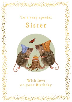 The Art File - Sister Mice In Hats Card (D)