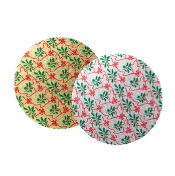 CAKEBOARD - ROUND THIN - CHRISTMAS