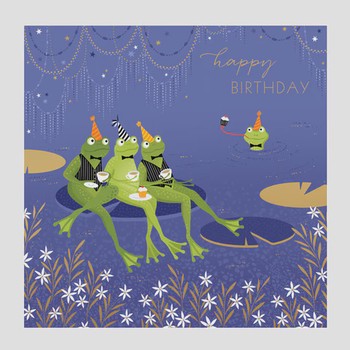 The Art File -PARTY FROGS SARA MILLER CARD-SAM169