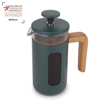 LA CAFETIERE PISA 3 CUP CAFETIERE WITH WOODEN HANDLE - GREEN