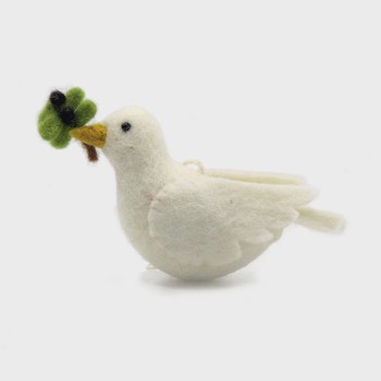 Turtle Dove with Olive Branch Ornament