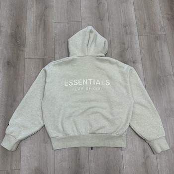 Fear of God Essentials Full Zip Hoodie 'Heather Stone' • Pre-Owned [9784] - view 8