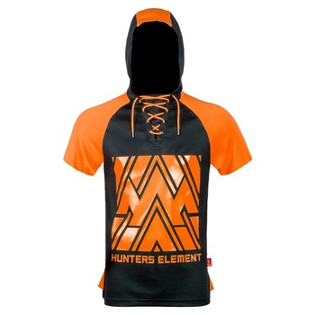 Hunters Element Tradie Short Sleeve Summer Hoodie Fluoro Orange