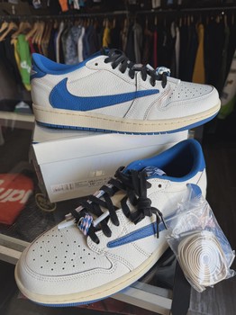 Air Jordan 1 Retro Low Original SP Fragment  x Travis Scott Sail Military Blue • Brand New [4309] - view 2