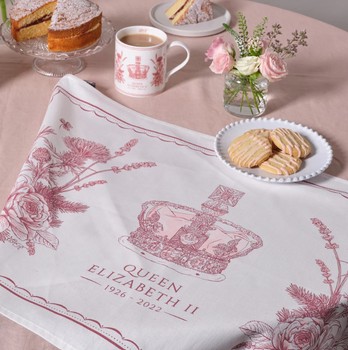 QUEEN ELIZABETH COMMEMORATIVE COTTON TEA TOWEL