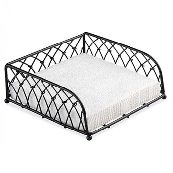BLACK KNOTTED WIRE NAPKIN HOLDER