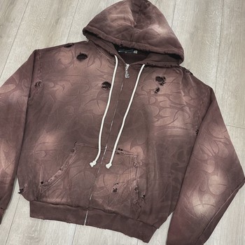 FW25 Hellstar Tribal Zip-Up Hoodie Brown • Pre-Owned [2551] - view 2