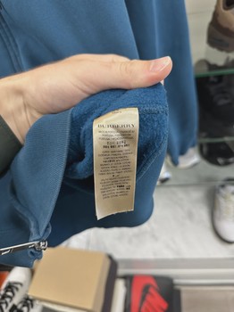 Burberry Clarendon Check Hood Zip Up Hoodie Blue • Pre-Owned [3383] - view 3