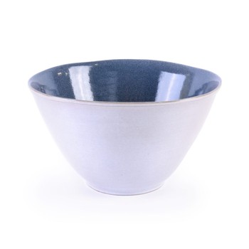 'NORTE' LARGE GLAZED TERRACOTTA BOWL - COBALT BLUE