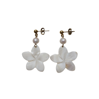 Flower Shell Pearl Earrings