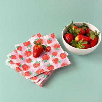 STRAWBERRY PAPER NAPKINS - PACK OF 20