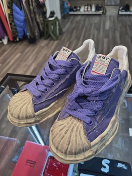 Maison Mihara Yasuhiro Blakey OG Sole Purple Canvas Distressed Sneaker (No Box) • Pre-Owned [5516] - view 2