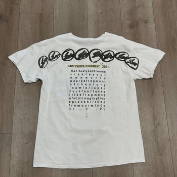 Travis Scott x Fragment Manifest T-Shirt 'Cream • Pre-Owned [7511] - view 4