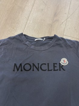 Moncler Men's Flocked Text Logo T-Shirt • Pre-Owned [3138] - view 2
