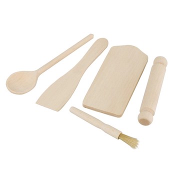 CHILDRENS WOODEN COOKING SET - 5 PIECE SET
