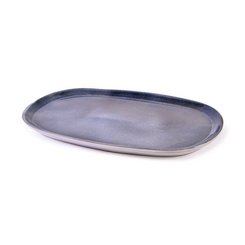'NORTE' GLAZED TERRACOTTA PLATTER - COBALT BLUE