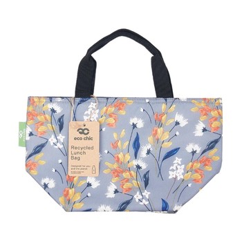 GREY FLOWERS LUNCH BAG