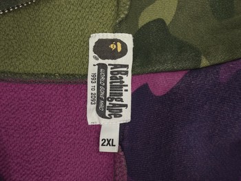 BAPE Color Camo Shark Full Zip Hoodie Green Purple • Pre-Owned [2903] - view 2
