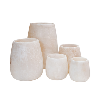 Alabaster waxinelichthouder druppel · white