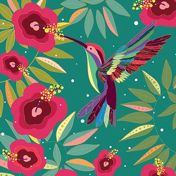 Paper Rose - Hummingbird Card - STG372