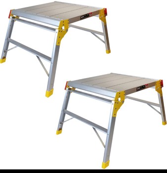 Excel 600 x 600mm Heavy Duty Multi Purpose Platform Work Bench Folding Hop Up Pack of 2