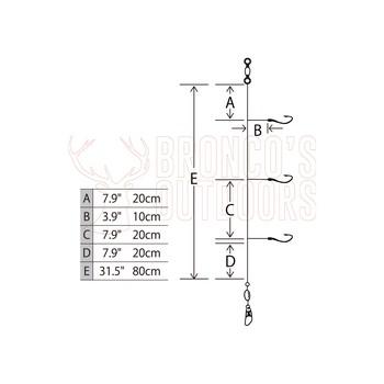 Hayabusa UV Twist Skin Short Spec Sabiki EX135 Flasher & Sabiki Rig
