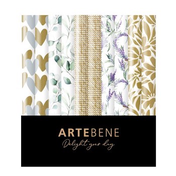 Artebene- White & Gold Hearts Roll Wrap Assorted 70x 200 -140564