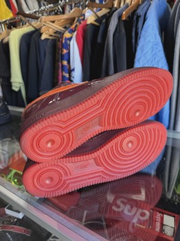 Nike Air Force 1 Low Patent Leather Dark Team Red Safety Orange • Pre-Owned [7424] - view 3