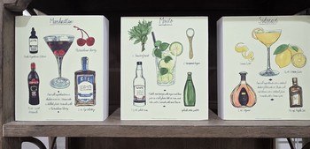 Cocktail Recipe Shelf Sitter
