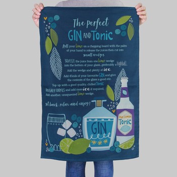 GIN AND TONIC RECIPE TEA TOWEL