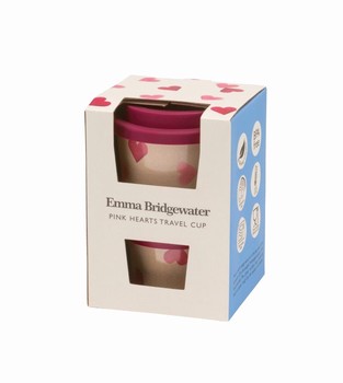 EMMA BRIDGEWATER PINK HEART TRAVEL CUP