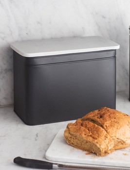 BROMPTON BREAD BIN - MARBLE TOP