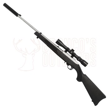 Ruger 10/22 Synthetic Stainless .22 LR + 3-9x32 Scope + Suppressor