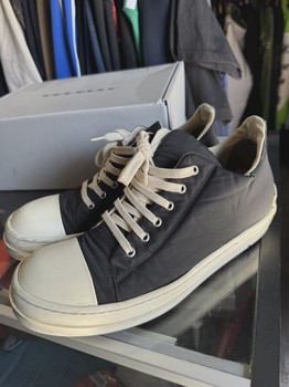 Rick Owens DRKSHDW Ramones Low Top Black Nylon • Pre-Owned [8012] - view 2