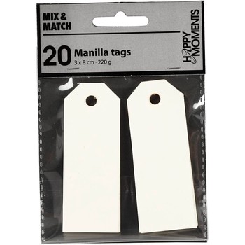 Creativ - Manila Tags off white - 3x8 20Pk