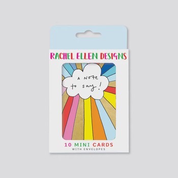 Rachel Ellen -Pack of 10 Notecards - A Note To Say/Cloud & Rainbow-FNOPK18