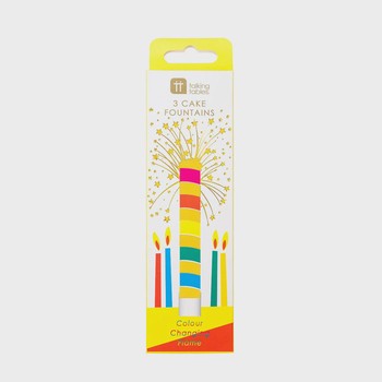 ** Over 16 ** Talking Tables - Rainbow Ice Fountain  With Colour Changing Flame (3Pk)