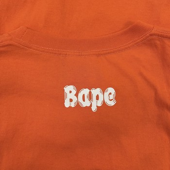 SS23 BAPE Brush College Tee Orange • Brand New [7914] - view 8