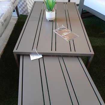 Torren Patio Beige 3-pc Nesting Table Set by Abbyson