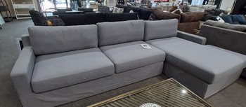 Rosalina Fabric Slipcover, Gray Sectional Chaise