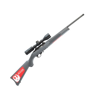 Ruger 10/22 Blued Synthetic Carbine Threaded .22 LR + Burris Fullfield IV Riflescope 2.5-10x42mm Ballistic E3 Reticle + Stealth Steel Weaver Scope Rings 1" Low