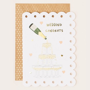 Apple & Clover -Wedding Car Scalloped Border Card-BR004