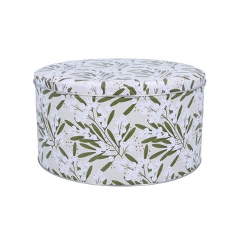 MISTLETOE IVORY CAKE TIN