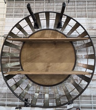Circular Wood Metal Wood Shelf / Large