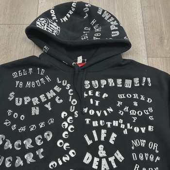 Supreme Black All Over Print Hoodie • Brand New [2866] - view 7