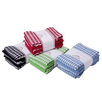 CHECK TEA TOWELS -  PACK OF 3 - BLUES